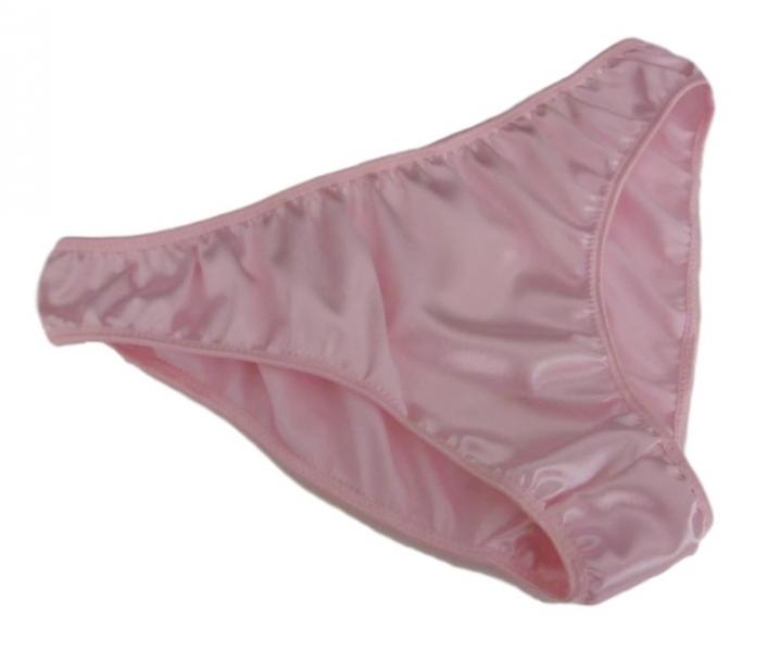 Pale Pink satin plain & simple bikini briefs